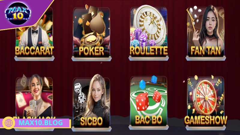 Casino MAX10 ra mắt toàn game cược được yêu thích